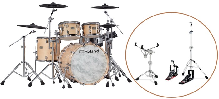 Roland VAD706-K V-Drums Acoustic Design 706 5-Piece Electronic Drum Kit, Natural
