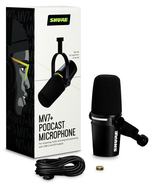 Shure MV7+ Dynamic Podcast Microphone With USB-C And XLR