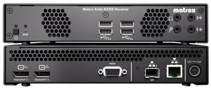 Matrox Extio 3 Series N3208 Rx KVM Extender Receiver Appliance USB Display Port For XTO3-N3208RX