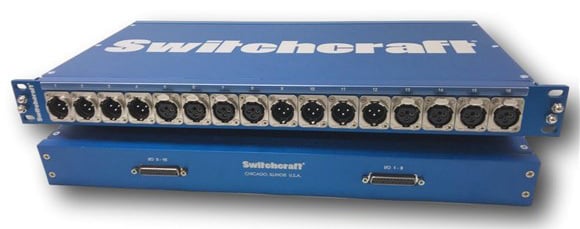 Switchcraft PTAESEBU2DB25 Rack Mounted I/O Panel 8 Male And 8 Female XLR Connectors In Groups Of 4 For AES/EBU Digital Audio