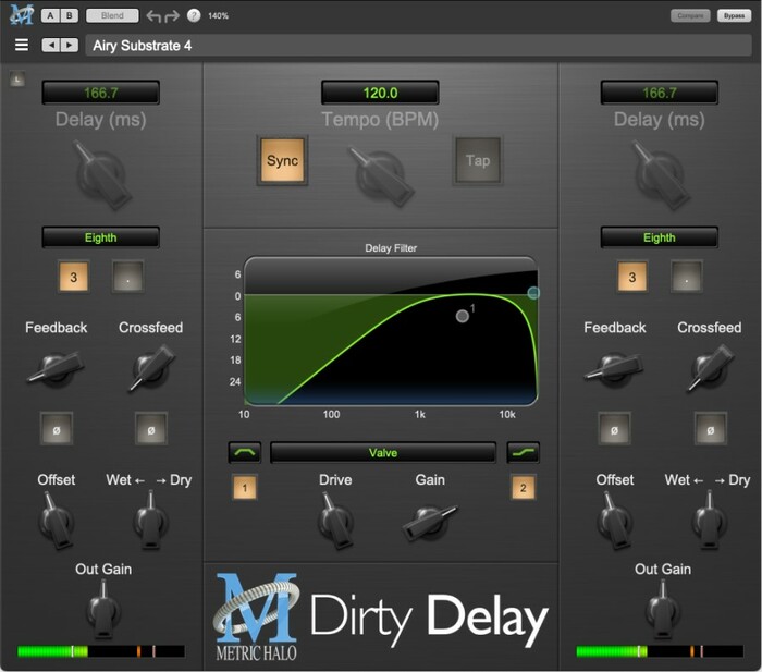 Metric Halo MH DirtyDelay v4 Vintage Echo And Tape-Delay Plugin [Virtual]