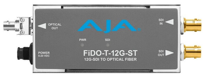 AJA FiDO-T-12G-ST 1-Channel 12G-SDI To Single Mode ST Fiber Transmitter