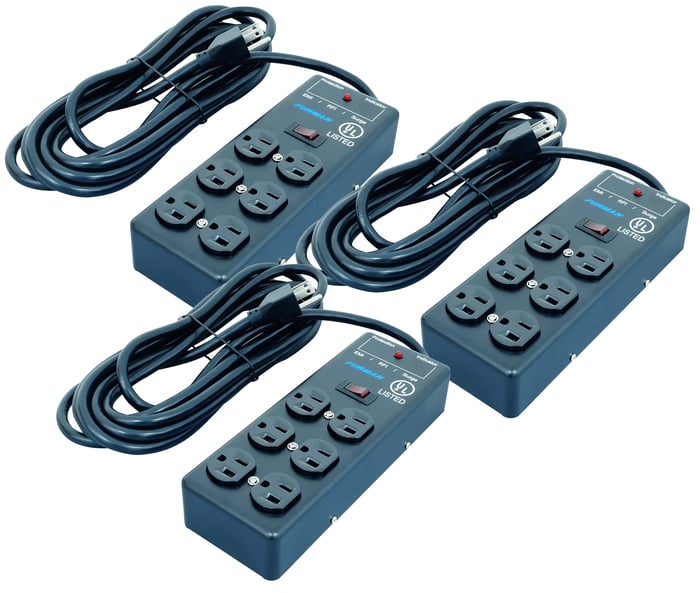 Furman SS6B-THREE-K SS-6B 6-Outlet Power Strip Bundle 3-Pack