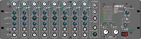 Ashly MX-508 8-Channel 3RU Stereo Microphone/Line Mixer With EQ And AUX Sends