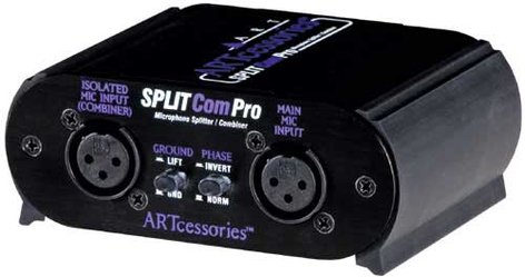 ART SPLITCOM-PRO SPLITCom Pro Microphone Splitter/Combiner With Ground Lift And Phase Reverse