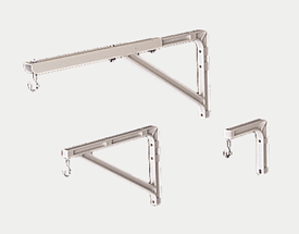 Da-Lite 40957 14" Wall Mounting And Extension Brackets, White No. 6, Pair