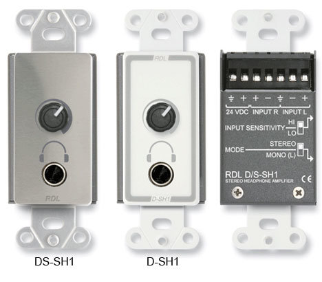 RDL D-SH1 Stereo Headphone Amplifier, Decora Panel With User Level Control