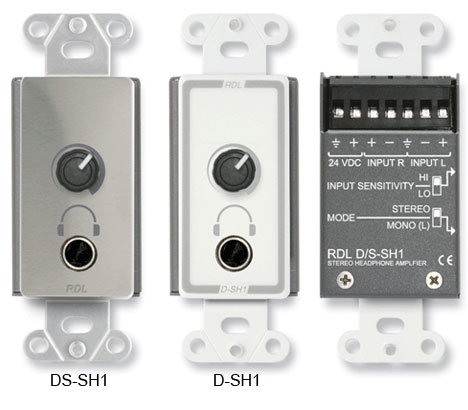 RDL DS-SH1 Stereo Headphone Amplifier, Decora Panel With User Level Control