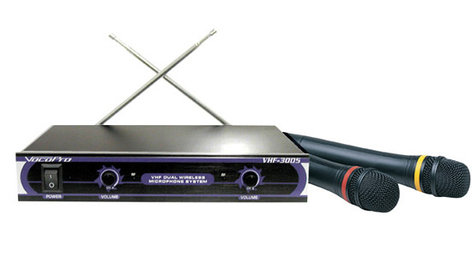 VocoPro VHF-3005 Dual-Channel Wireless System With 2 Handheld Microphones