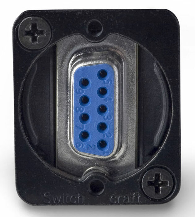 Switchcraft EHDB9FFB 9-pin D-Sub EH Series Panel Mount Connector, Female To Female