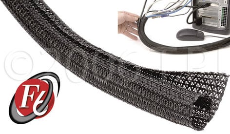 TechFlex Flexo F6 150 ft Black Split Loom 1//2-inch Braided Cable F6N050BK