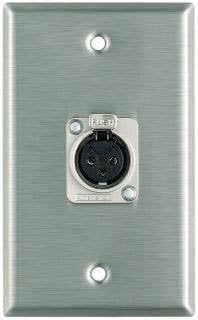 Pro Co WP1004 Single Gang Wallplate With 1 XLRF Connector R, Steel