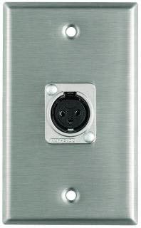 Pro Co WP1042 Single Gang Wallplate With Latchless XLRF Connector R
