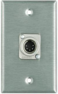 Pro Co WP1050 Single Gang Wallplate With 5-Pin XLRM Connector R, Steel