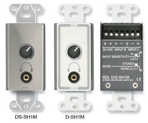 RDL DS-SH1M Stereo Headphone Amplifier, Decora Panel With Level Control, Custom Labeled