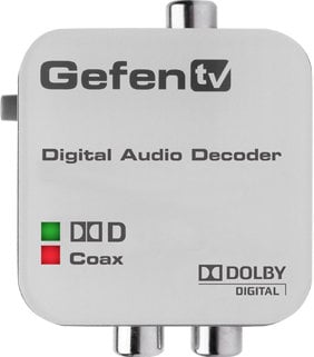 Gefen GTV Digital Studio Decoder Dolby Digital Surround To RCA L/R Analog Decoder