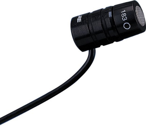 Shure MX183 Omni Condenser Lavalier Mic With 4' Attached Cable And In-Line XLR Preamp