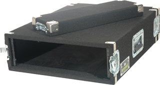 Grundorf AR4EXDR-BLACK 4-Space Extra-Deep Amp Rack (Recessed Hardware, Black)