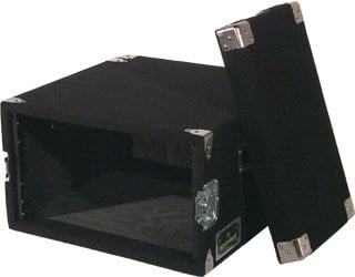 Grundorf AR8DR-BLACK 8 RU Amp Rack (with Recessed Hardware, Black)