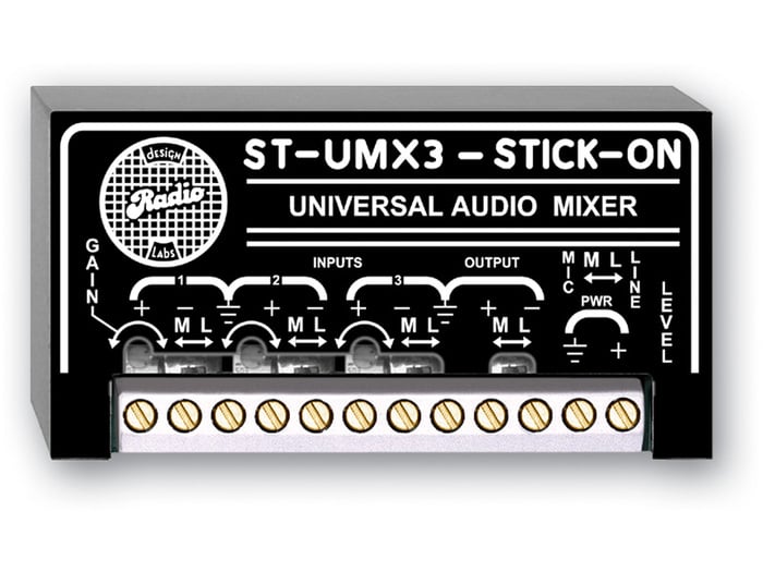 RDL ST-UMX3 3x1 Mic Or Line Universal Audio Mixer