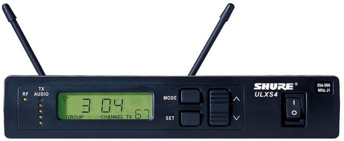 Shure ULXS4-J1 ULX-S Series UHF Standard Wireless Receiver, J1 Band (554-590MHz)