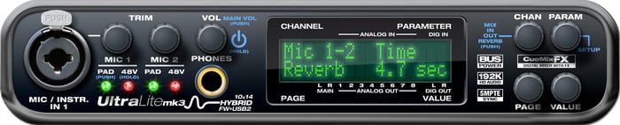 MOTU UltraLite-mk3 Hybrid 10x14 Firewire, USB 2.0 Audio Interface With DSP
