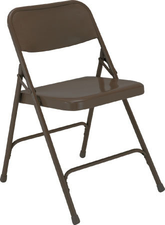 National Public Seating 203-NPS Steel Folding Chair (Brown)