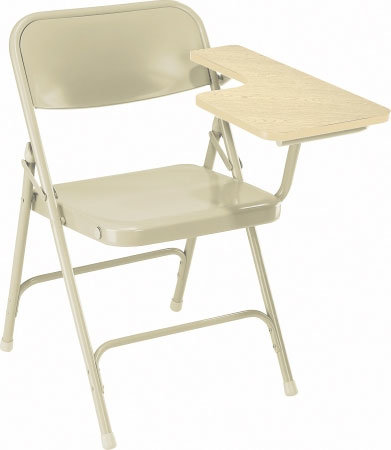 National Public Seating 5201L Folding Chair With Left Tab Arm, Oak/Bge