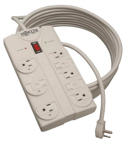 Tripp Lite TLP825 Protect It! 8-Outlet Surge Protector With Right-Angle Plugs, 25' Cord