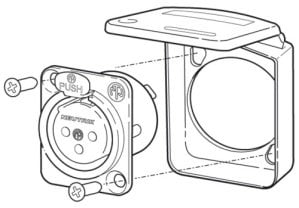 Neutrik SCDX-BLUE Blue D Size Hinged Sealing Chassis Connector Cover