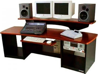 Omnirax FRC24MP Audio/Video Workstation Desk (Maple Finish, 2x 12 RU Cabinets)