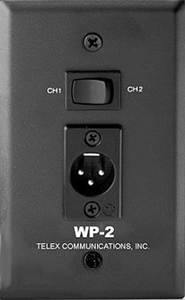 RTS WP2-TELEX 2-Ch Wall Plate, 1-XLR3M