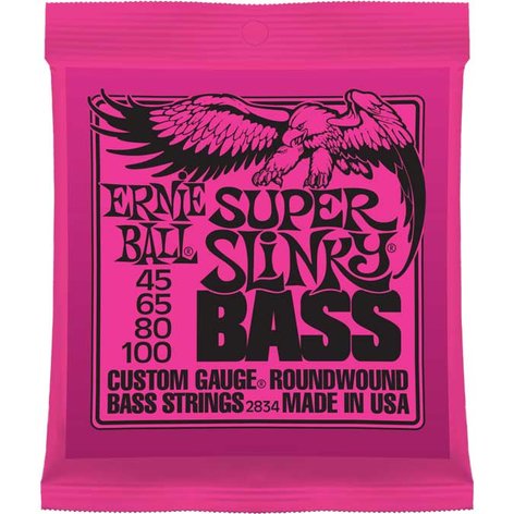 Ernie Ball P02834 Super Slinky Bass Strings .045-.100" Super Slinky Electric Bass Strings