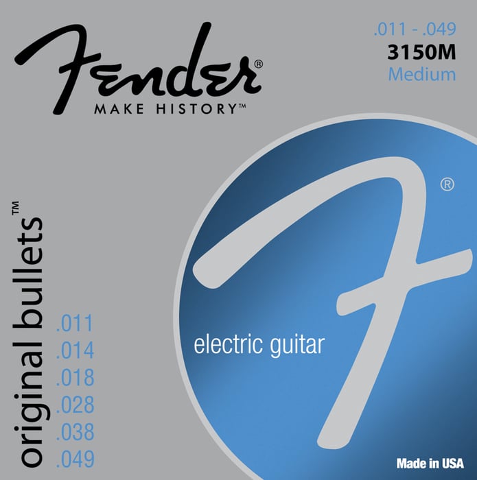 Fender 3150M Original Bullets Pure Nickel Electric Strings .011-.049 Medium Gauge Electric Guitar Strings