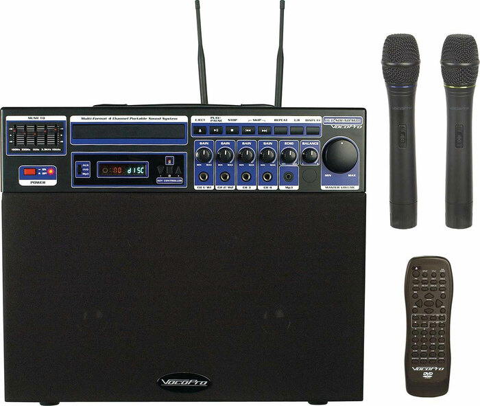 VocoPro DVD-SOUNDMAN-1/2 Portable Sound System, 80W, With Bag