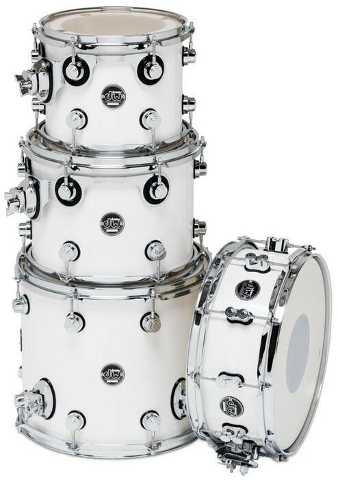 DW DRPLTMPK04 Performance Series Tom Pack 4 In Lacquer Finish: 10", 12", 14" Toms, 5.5x14" Snare Drum