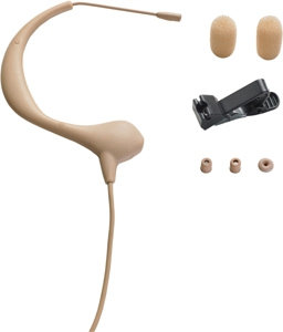 Audio-Technica BP893-TH MicroEarset Omni Condenser Headworn Mic With AT8539 Power, Beige