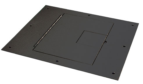 Floor Box Cover With Hinged Door By Fsr Fl500p Blk C Full