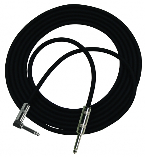 StageMASTER SEGL-15 15-Feet Instrument 1/4-Inch Straight Connector to Right Angle 1/4-Inch Connector Low Noise Shielded Cable 