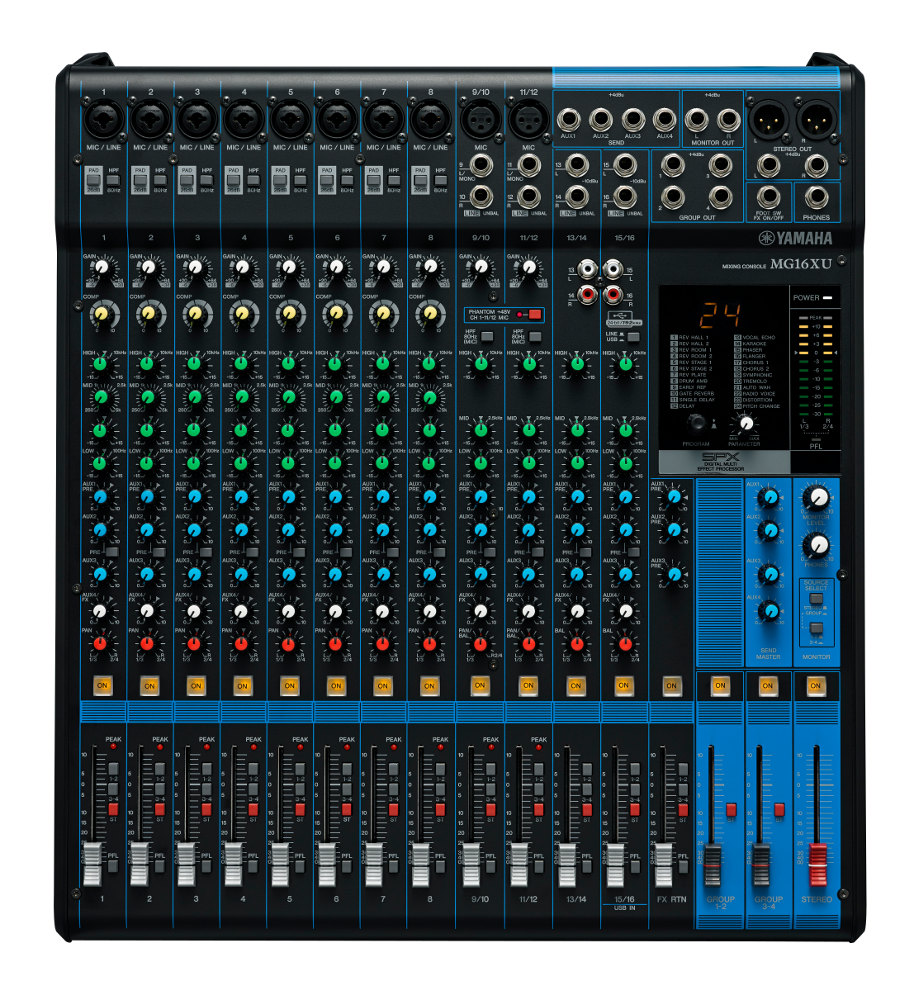 Photos - Mixing Desk Yamaha MG16XU 16-Channel Mixer with Effects and USB 