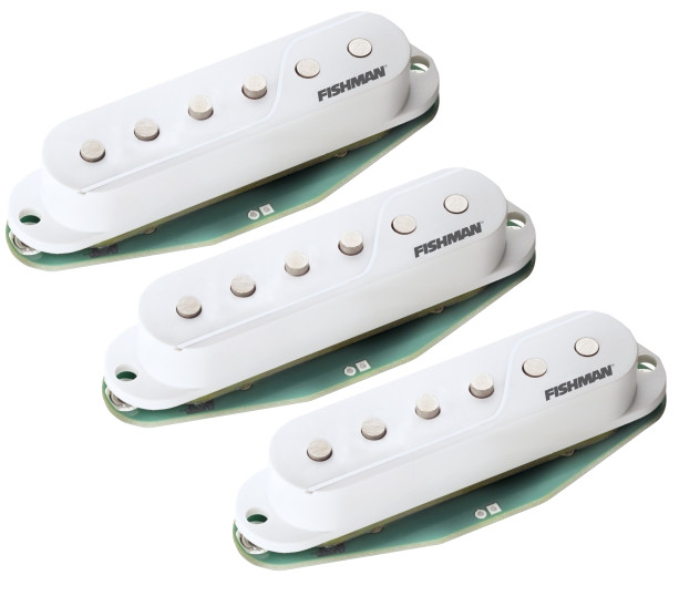 Fishman PRF-STR-WH3 Fluence Single-Width for Strat 3-Pack of Single-Coil Electric Guitar Pickups in White for sale