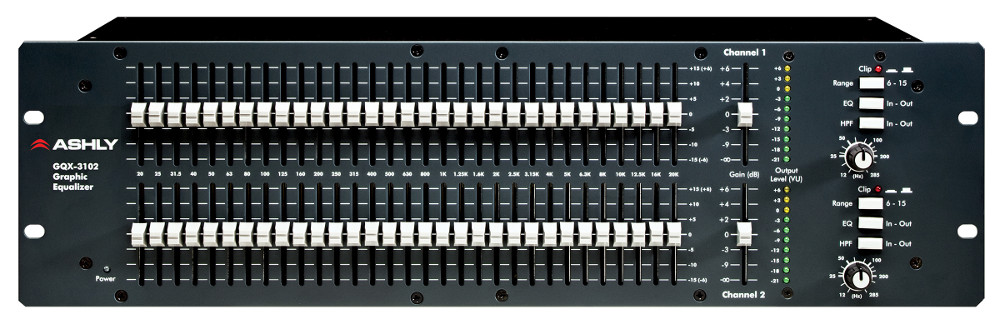 Ashly GQX3102 Stereo 31-Band Graphic Equalizer With 45mm ...