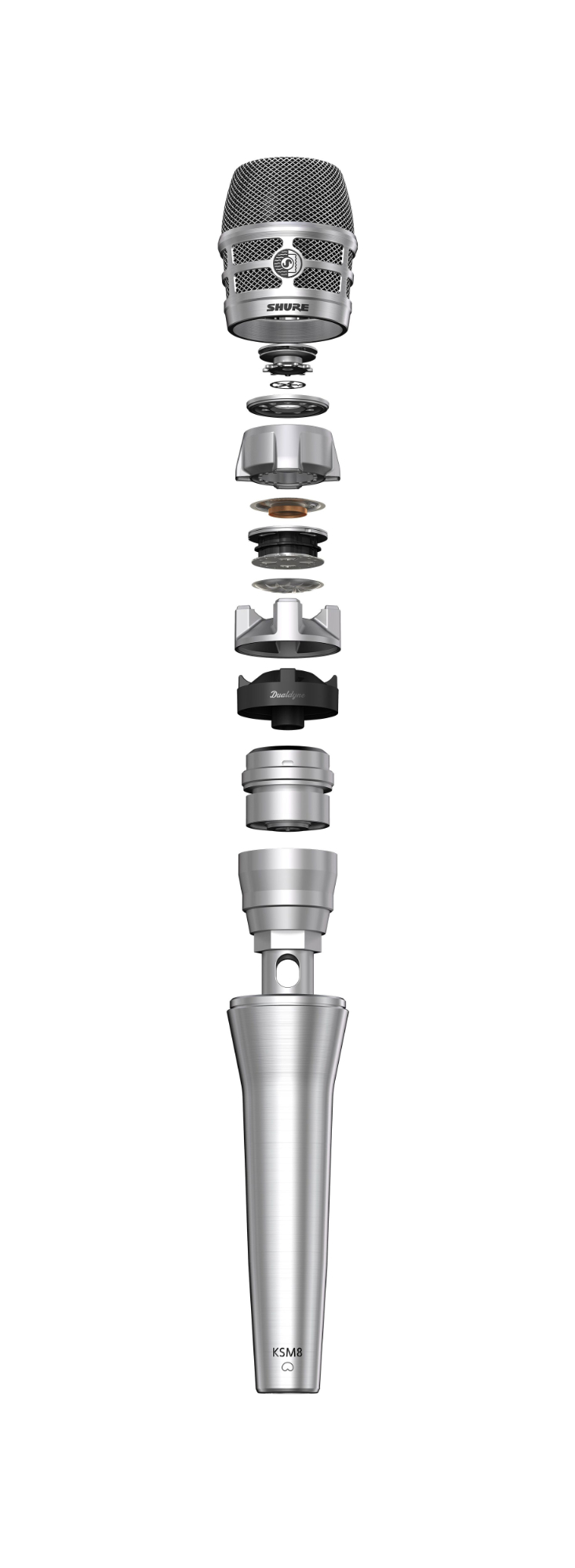 Shure KSM8/N Dualdyne Cardioid Dynamic Handheld Vocal Mic, Nickel