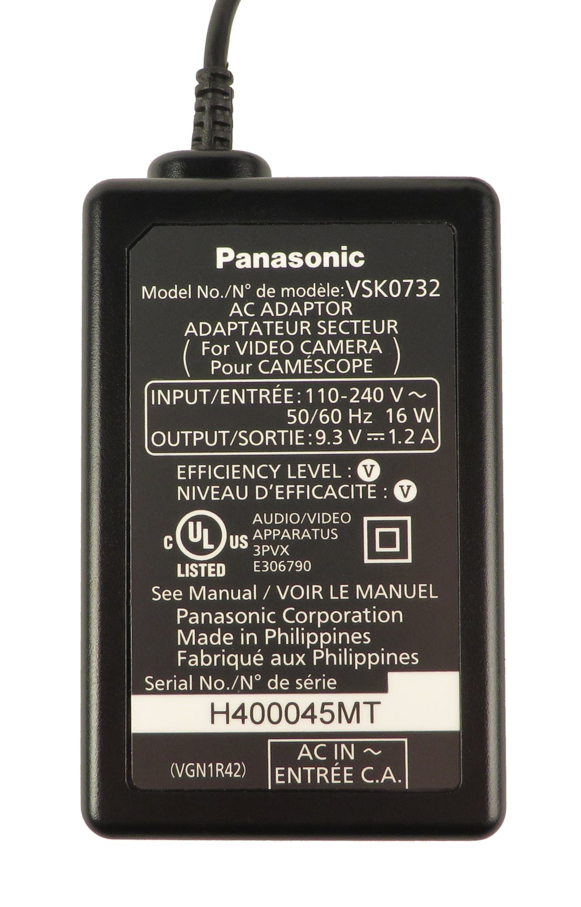 panasonic video camera ac adaptor