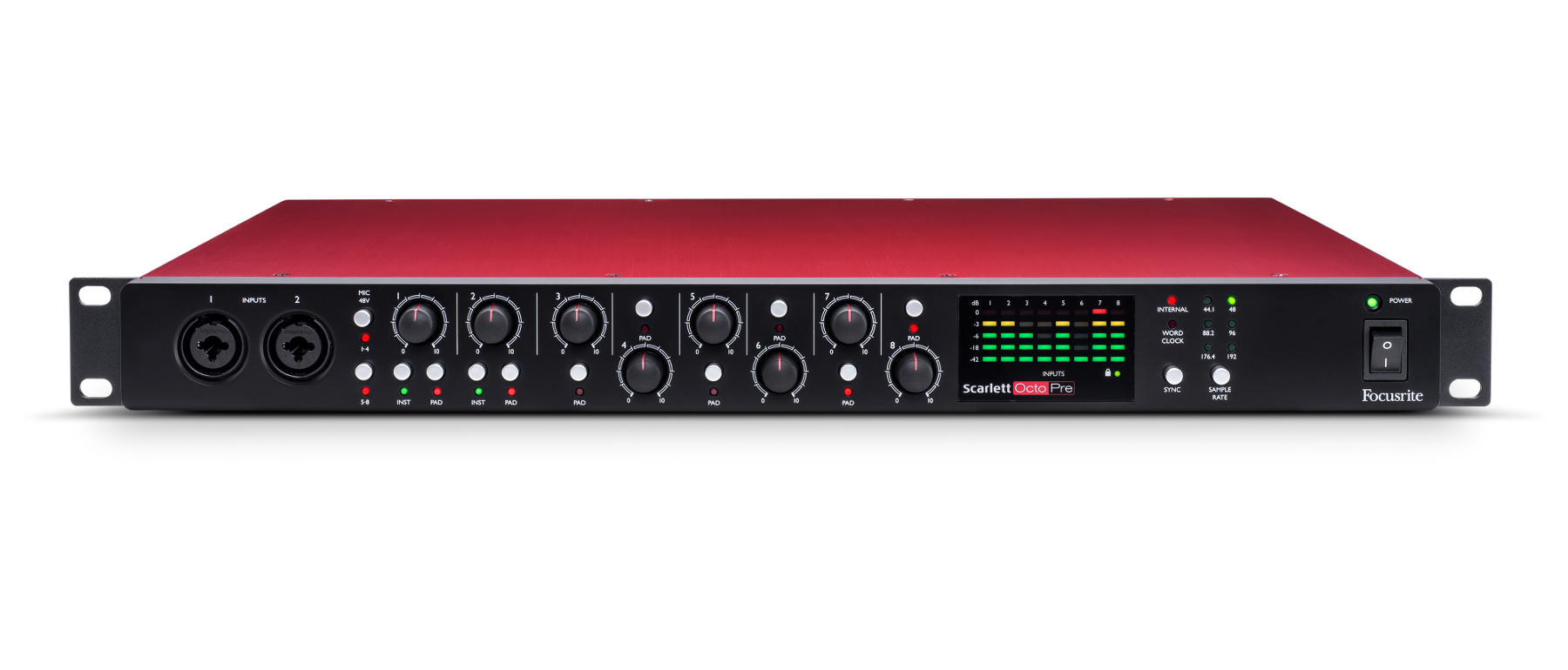 Photos - Amplifier Focusrite Scarlett OctoPre 8-Channel Microphone Preamp with ADAT Connectiv 