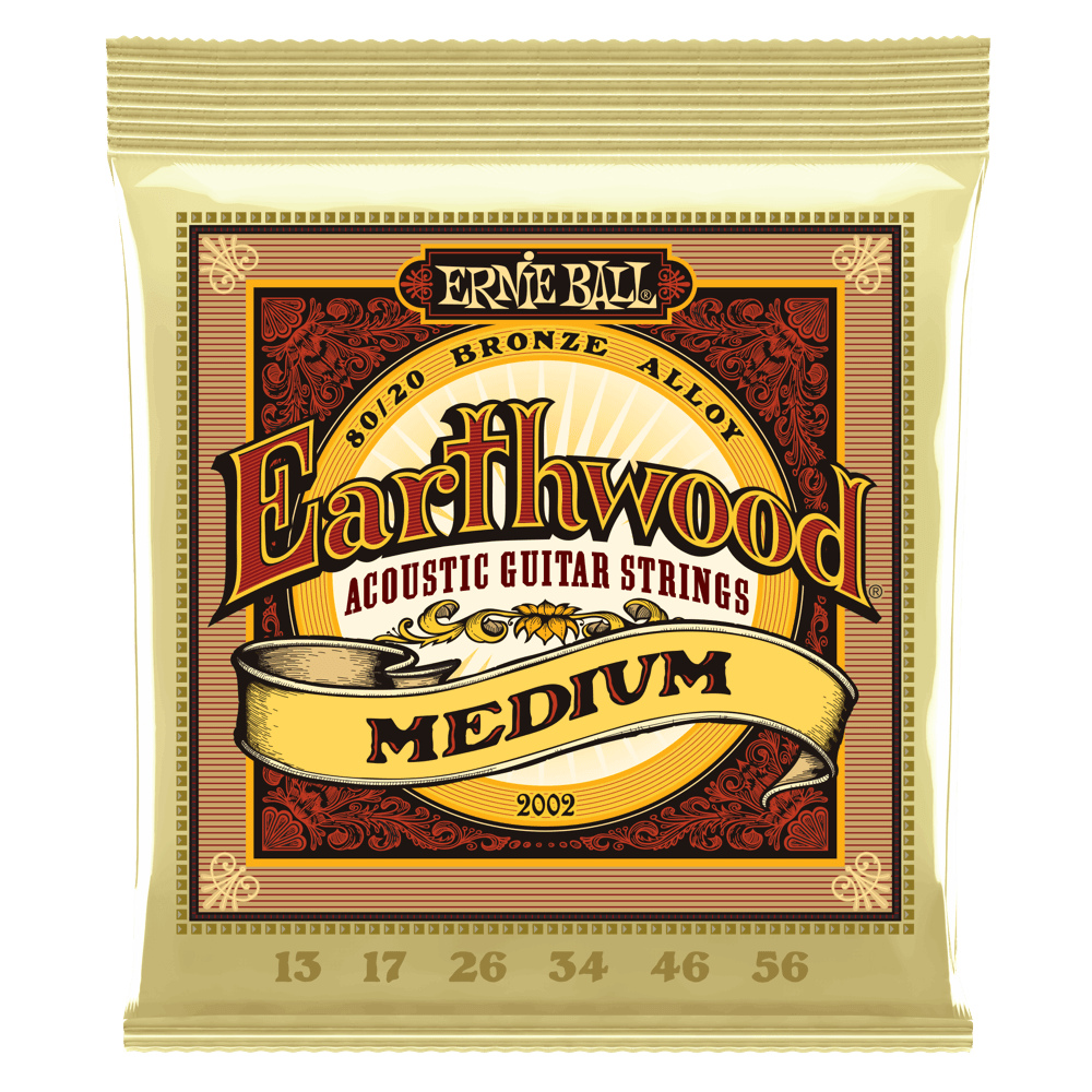 Ernie Ball P02002 Earthwood Medium 80/20 Bronze Alloy Acoustic Guitar Strings for sale