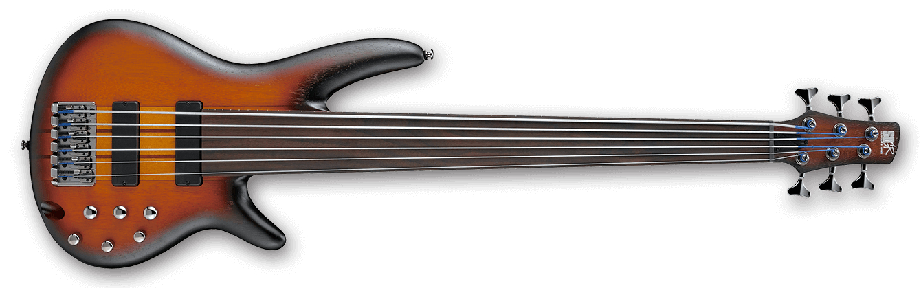 Ibanez SRF706BBF SR Bass Workshop 6 String Fretless Electric Bass - Brown Burst Flat for sale