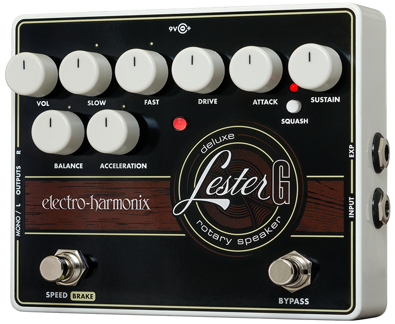 dobbelt rapport Assimilate Electro-Harmonix LESTER-G Lester G Deluxe Stereo Rotary Speaker Emulation  Pedal With Built-In Compressor | Full Compass Systems