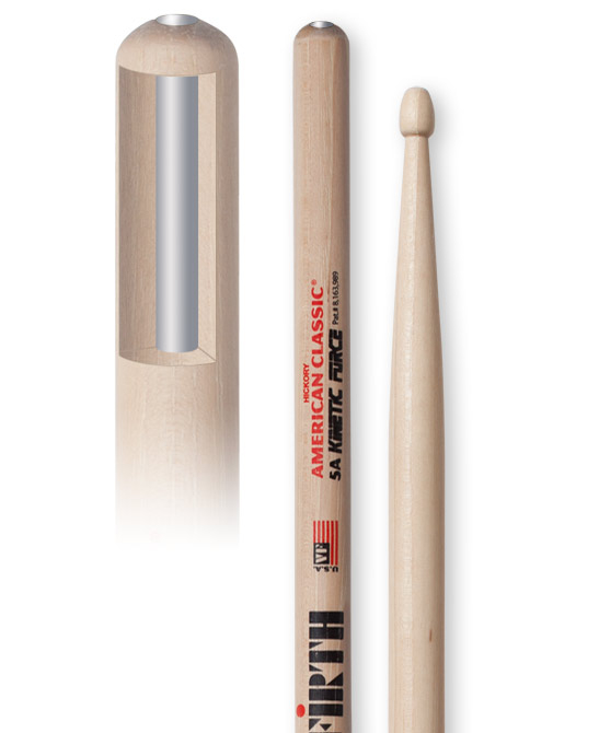 Vic Firth American Classic 5B Hickory Drumsticks, Barrel Tip Na