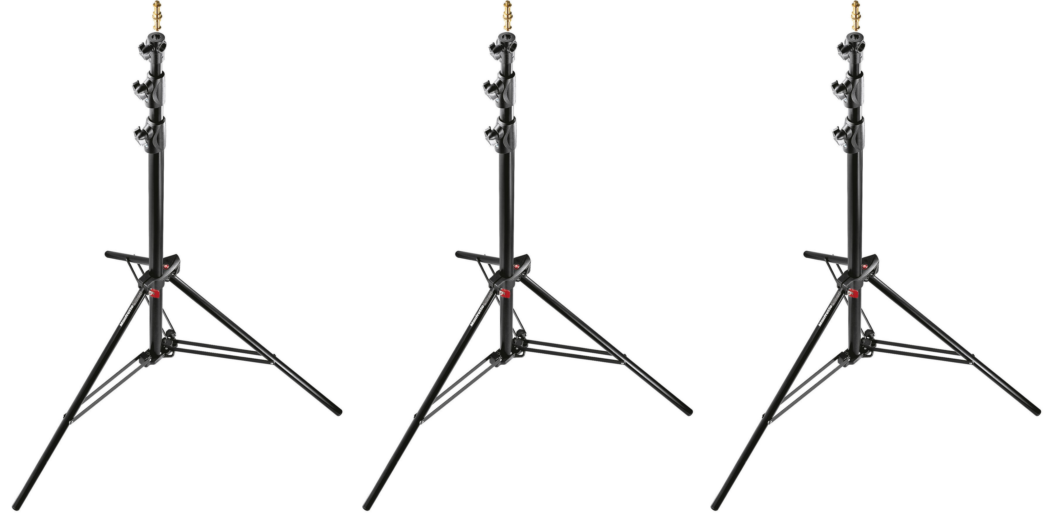 Manfrotto 6' 9  3 Pack Black Aluminum Air Cushioned Light Stand